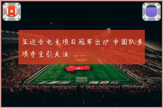 亚运会电竞项目冠军出炉 中国队多项夺金引关注